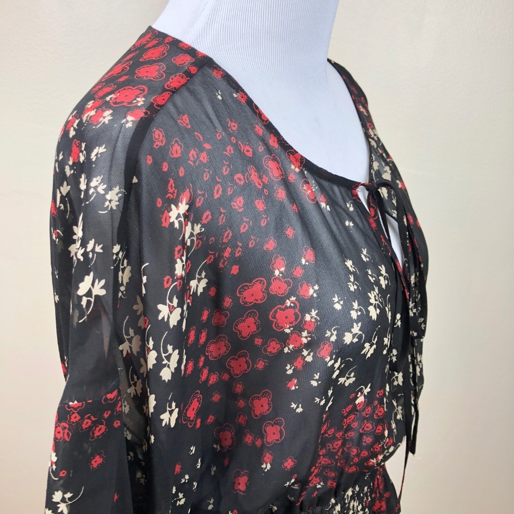 Fei Anthropologie Floral Silk Blouse Size Medium - Picture 3 of 8